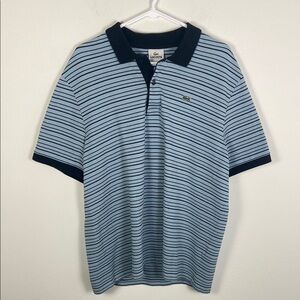 Lacoste Men's 7 XXL Striped Polo Golf Preppy Academia Summer‎ Coastal Blue Retro